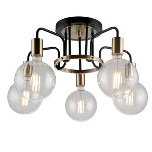 Wholesale black flush light for sale - Group buy Ceiling Lights Contemporary And Antique Bronze Black Finish Semi Flush Metal Light Clear Glass Ball Shade Lighting Fixtures