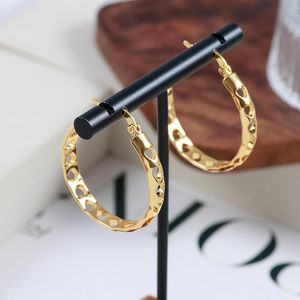 Wholesale earrings heart hoops for sale - Group buy Hoop Huggie Fashion Hollow Out Heart Big Earrings For Women Trendy Gold Color Metal Diameter Cm Love Gift