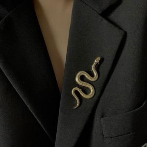 Pins, Brooches Punk Vintage Gold Silver Color Metal Snake For Women Men Animal Dress Banquet Party Jewelry Accessdories