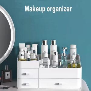 Förvaringslådor Bins Makeup Arrangör för kusmisk smyckenhållare behållare Badrum Box Nail Polish läppstift lådan stor kapacitet