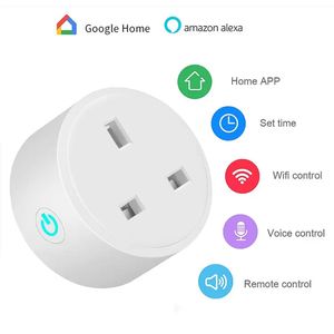 16A UK EU Smart Power Plug mit Alexa, Google Home Audio Voice Wireless Control, 2,4G Wifi Steckdose Unterstützung Android IOS Phone 2022