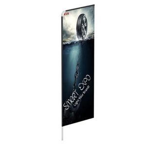 4.8m Sign Banner Flagga Utomhusannonseringsdisplay med aluminiumrör Dubbelpolyestertryck