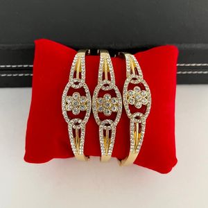 Bransoletka Etiopska Moda Mała Złota Bransoletka Bok Otwarcie Bridal Hand Biżuteria Kwiatowy Kobiet Afryki Kryształ