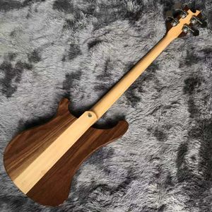 Custom Grand Walnut Wood 4 Strings Rick 4003 Bass Guitar Rosewood fingerboard