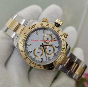 Top Alta Qualidade Relógios de Relógios 40mm 116520 Sem Cronógrafo Disco Branco Dois Tom Ásia 2813 Movimento Automático Mens Watch Relógios