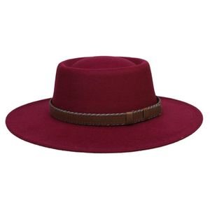 Erkekler Kadınlar Düz Üst Şapka Fedoras Toplu Fedora Şapkalar Caz Şapka Kadın Geniş Ağız Kap Kadın Erkek Caps 2021 Sonbahar Kış Toptan Noel Hediyesi