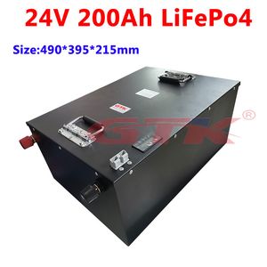 5000W 캠퍼 캐러밴 모터 홈 태양 에너지 + 20A 충전기에 대 한 BMS가있는 GTK LiFePO4 24V 200Ah 리튬 배터리 팩