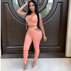 Club Sexy 2 Piece Outfits for Women Summer Pant Set Festival Clothing Matching Sets Cheap Elegant Bodycon Two Piece Women Set X0428