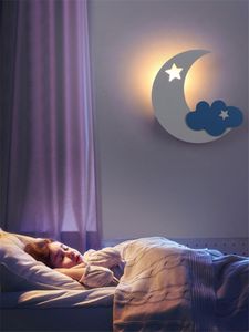 Vägglampa Norden Barnrum Tecknad Moon Bedroom Bedside Sleep Night Light Interior Heminredning Trappor Loft