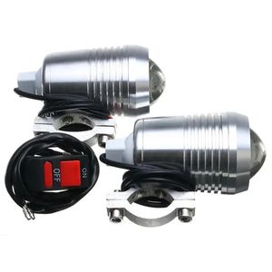 Par 30W DC 12-60V Motorcykel strålkastare U2 LED Drive Headlamp Dimljus + Switch High / Low Beam - Silver