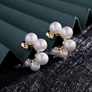 Koreanischen Stil Einfache kreis Temperament Retro Weibliche Perle Gold Design Ohrringe Ganze