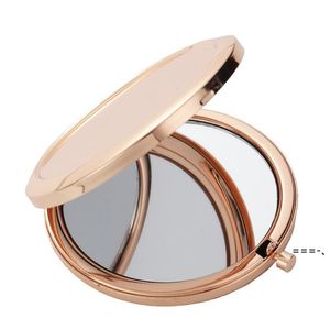 Customizable Sublimation Makeup Mirrors Iron 2 Face DIY Blank Plated 4 Colors Aluminum Sheet Girl Gift Cosmetic Compact Mirror Portable Decor