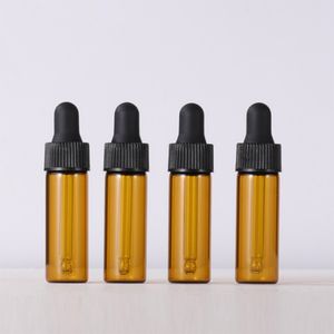 4ml Empty Glass Dropper Bottles Amber Lotion Cosmetic Sample Essence Container 500Pcs/Lot