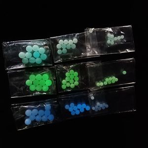 DHL Glowing 4mm 6mm 8mm Dab Quartz Terp Pearl Bead Smoking Luminous Green Light Blue Spinning Insert Ball For Nails Banger Water Bong