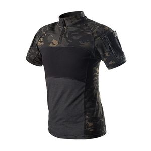 Militär armé T-shirt Mäns Kortärmad Camouflage Tactical Male Swat Hunt Combat Multicam Camo T 210716