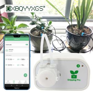 Auto Irrigação do gotejamento gotejamento Pro Controle do telefone móvel Planta de jardim Automático sistema de rega inteligente bomba de temporizador 210610