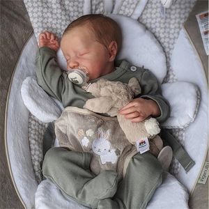 ADFO 20 Polegadas Levi Reborn Baby Doll Realistic Full Vinyl Silicone LoL Recém-nascido Lavável Bonecas Acabadas Presentes para Meninas de Natal 220315