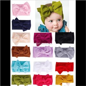 14 Farben passend für alle Babys, groß, Mädchen-Stirnband, 17,8 cm, große Schleife, Kopftuch, Kinder für Baumwolle, breiter Kopf, Turban, Säuglingsgeborenes Uh4CF-Zubehör Iym7F