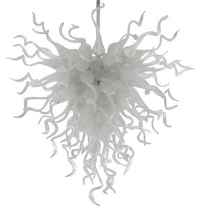 Lustre único decorativo decorativo lâmpada de cristal branco led chandeliers mão soprada sala de estar de vidro candelabro iluminação