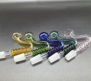 Gewinde Pyrex Ölbrenner Glasrohr 14mm 18mm männlich Fmale Farbe für Shisha Dab Rigs Wasserpfeifen