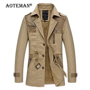 Kış Ceket Erkekler Polar Ceket Sıcak Parkas Slim Fit Iş Uzun Ceketler Pamuk Rüzgarlık Dış Giyim Kalın Erkek Giyim LM105 211217