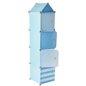 GUANJUN Children Wardrobe Contracted Storage Cabinet Contemporary Plastic Assembly Baby Closet