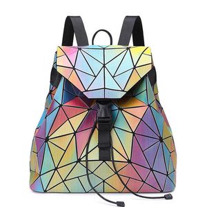 Borsa a tracolla da donna con zaino scozzese moda ad alta capacità Borsa da scuola con zaino colorato 3d per zaino da viaggio da donna adolescente Q0528