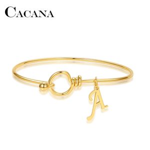 Cacana 316L Rostfritt stål Armband A-Z Brev Charm Armband Justerbar kedja för kvinnor älskare Bästa Smycken Gåvor Q0719