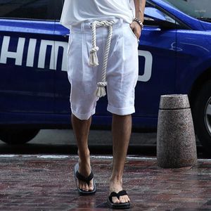Sommar kinesisk stil bläck målning tryck manliga linne Capris trend National Flower Beach Mäns byxor