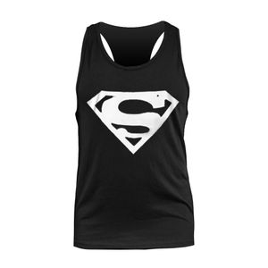 100% Cotton Men tank top vest t shirt sport Mens Justice League Superman Classic Logo Tank Tops Stringer Gym Y-Back Tee