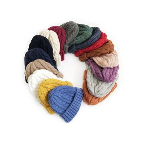 M346 Herbst Winter männer Frauen Gestrickte Hut Schädel Beanies Caps Candy Farbe Dame Dicke Warme Hüte