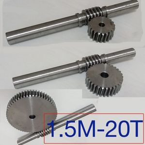 1.5M-20T Gear d: 34.5mm 45-acciaio Trasmissione a vite senza fine di precisione - asta ingranaggi L: 230MM D: 18MM