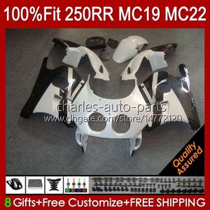 Fairings Injection Mold For HONDA white glossy CBR 250CC MC19 88-89 CBR 250RR 250 RR CC 250R 1988-1989 112HC.80 CBR250RR 88 89 CBR250 RR CC 1988 1989 OEM Full Bodys Kit