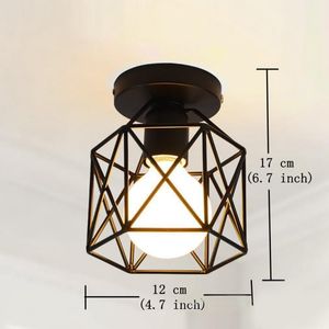 Okładki lampy Odcienie Retro Sufit Vintage Light Przytulny wystrój do łóżka Korytarz Dining Black Loft 220 V E27 Gniazdo