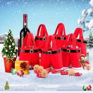 Förvaringspåsar 5 Pacs Julklappspåse Candy Santa Byxor Style Lovely Treat Xmas Decor