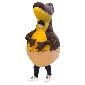 Yetişkin Şişme Dinozor Kostüm Çocuk Komik Blow Up Suit Parti Fantezi Elbise Unisex Kostüm Cadılar Bayramı Kostüm Kid için Q0910