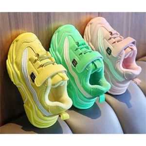 Boys Sport Shoes Sneakers Futro Wints Girls Buty Tenisowe Obuwie Dzieci Toddler Bright Green Chaussure Zapat Casual Sandqbaby Nowy 210329
