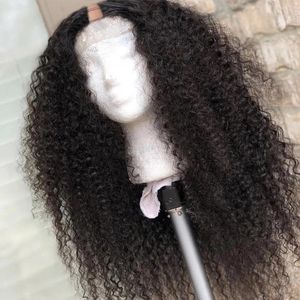 Deep Deep Deep Kinky Curly U Parte peruca Human Human Wigs 2x4 Wig médio de Ushape 100% peruano Virgin Water Curl Humans Hairs Women