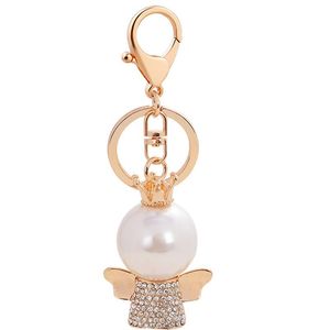 Keychains Fashion Rhinestone Pear Crown Angel Keychain Women Bag Charm Handbag Decorations Car Key Chain Ring Pendant Keyring Trinket