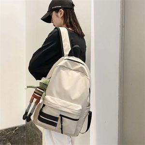 Dcimor Produtos Unisex Backpack Coreano Casual A Grande Capacidade Sacos de Escola para Estudantes Pure Color Mulheres Viagens 210929