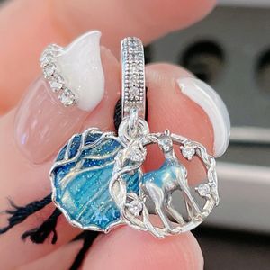 Massiver 925er-Sterlingsilber-Charm mit Doe-Patronus-Anhänger, passend für europäische Schmuckarmbänder im Pandora-Stil