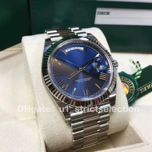 Lyx Fashion Classic Vattentät Män Dagdate Klocka Romerska Numeraler Sapphire 41mm Vecka Kalender Rostfritt Stål Casual Business Automatiska Män Klockor