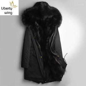 Männer Leder Faux Herren Echt Winter Dicke Warme Pelz Futter Mit Kapuze Oberbekleidung Männlichen Casual Tasche Zipper Lange Mäntel M-5XL