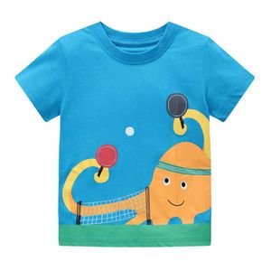 跳躍メーター男の子女の子Tシャツのタキシャルプリントファッション夏ティー子供服半袖子供トップス210529