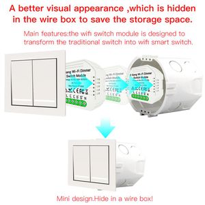 2 Gang 2 Way Wifi Smart Light Control Interruptor DIY Breaker Módulo Smart Life / Tuya App Controles Remotos trabalhando com Alexa Echo Google Home A08