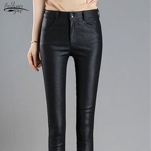 Женские брюки CAPRIS 2021 PU кожаные брюки тощие женские узкие брюки мода осень зима теплый эластичный карандаш одежда7648 50