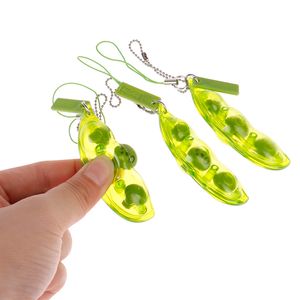 FiDget لعب مضاد للإستيريس ضغط edamame Keychain تخفيف الإجهاد لعبة الضغط الفاصوليا السطحية العاطفة 7 * 2 * 1.5 سنتيمتر