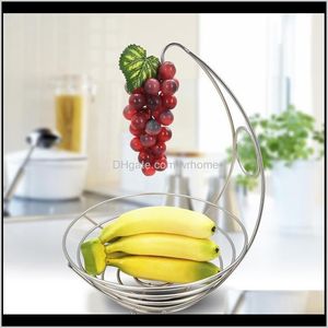 Hushållningsorganisation Home Gardenin 1 Banana Hanger Fruit Bowl Iron Holder Storage Basket Stand Hook Kitchen Hanw88 Korgar Drop Deliv