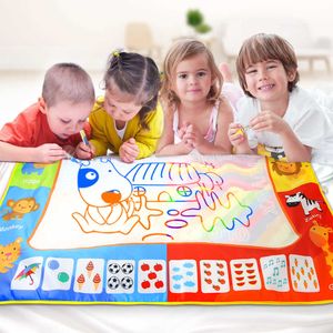 Tamanho grande desenho de água pintura tapete de tapete com caneta mágica bebê tapete colortraining brinquedos educativos presente para crianças