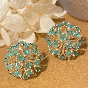 Wholesale dandelion earrings resale online - Stud Bilincolor Fashion Golden Light Green Cz Flower Dandelion Earring For Women